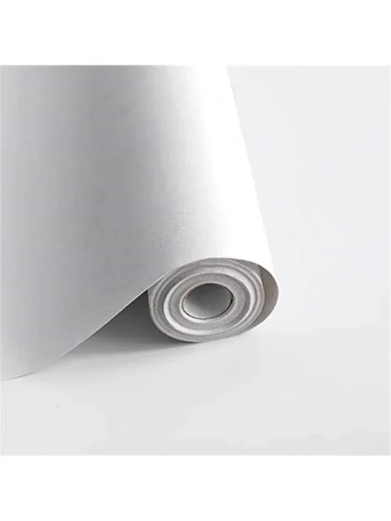 White Peel Stick Wallpaper Self Adhesive Contact Paper Waterproof Wall Cabinet