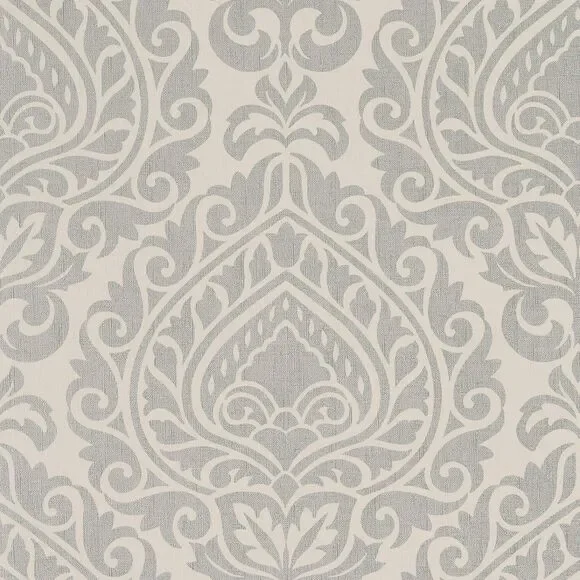 Anna French Annette Metallic Silver On Linen Wallpaper 3 Rolls NWT Imported Chic