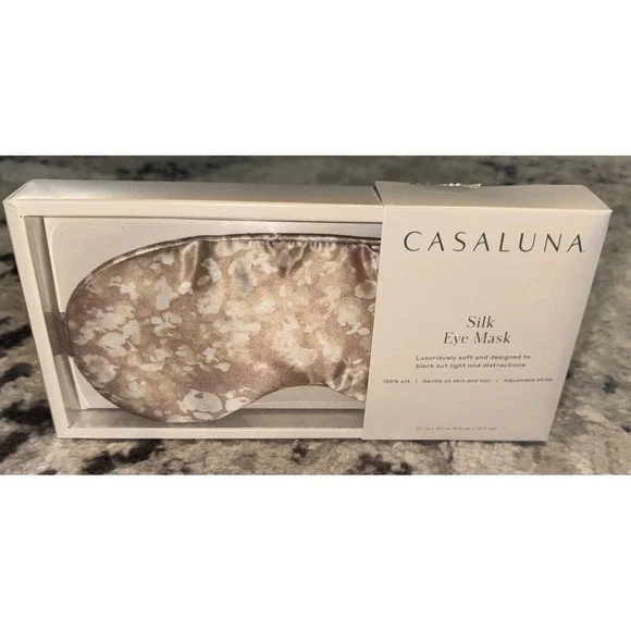 Casaluna Beige Multi Silk Womens  Eye Mask New