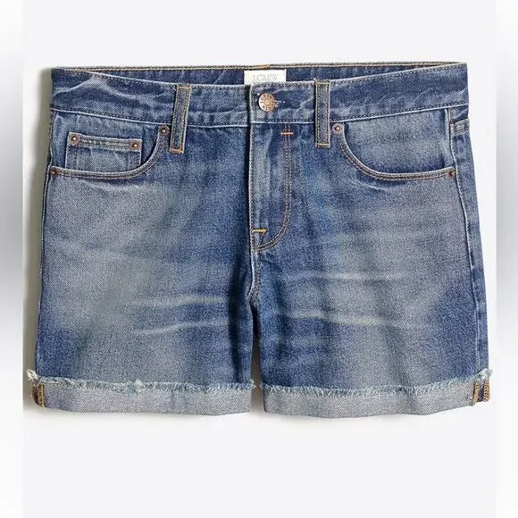 J. Crew Factory Cuffed Denim Shorts in Lexi Wash