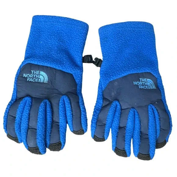 The North Face Kids Blue Denali Etip Fleece Touchscreen Gloves Youth Small S/P