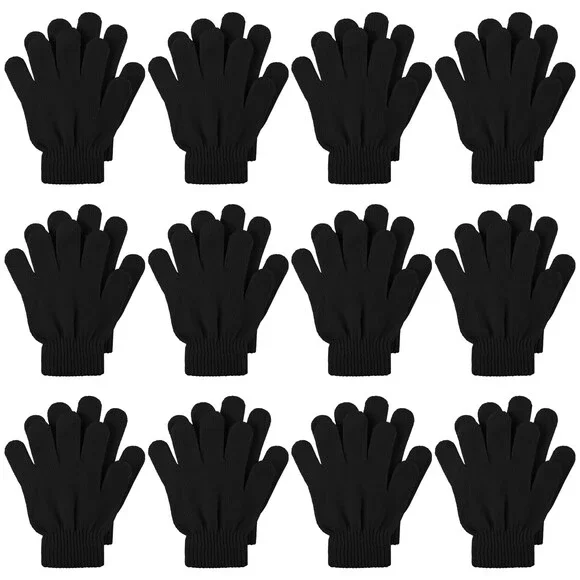 Cooraby Kids 12 Pairs Winter Stretch Knit Magic Gloves 6-12Y - NWT