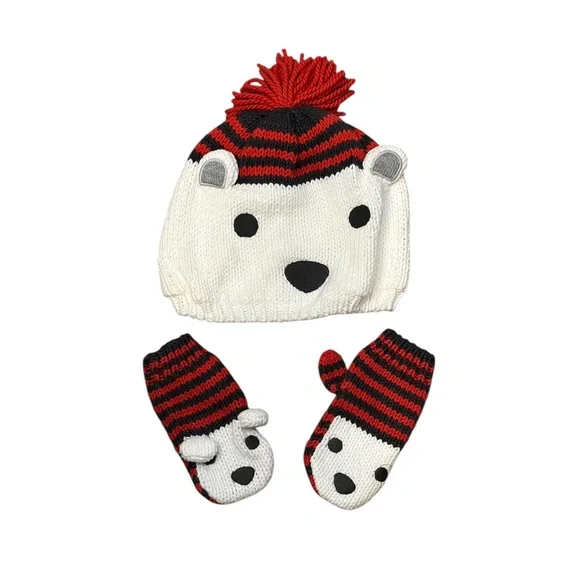Gymboree polar bear hat and mittens