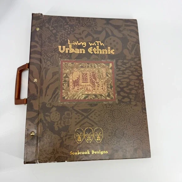 Seabrook Designs Living with Urban Ethnic Wallpaper Fabric Sample Book Vintage