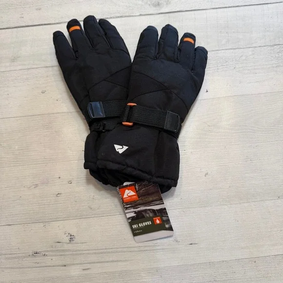 Ozark‎ Trail boys winter ski gloves black and orange L/XL NEW