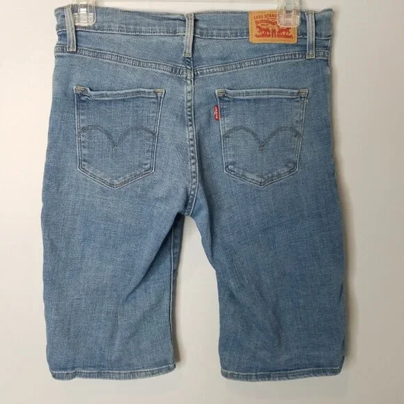 Levi's bermuda distressed denim shorts