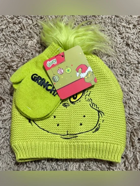 Dr. Seuss Toddler The Grinch Beanie And Glove Set
