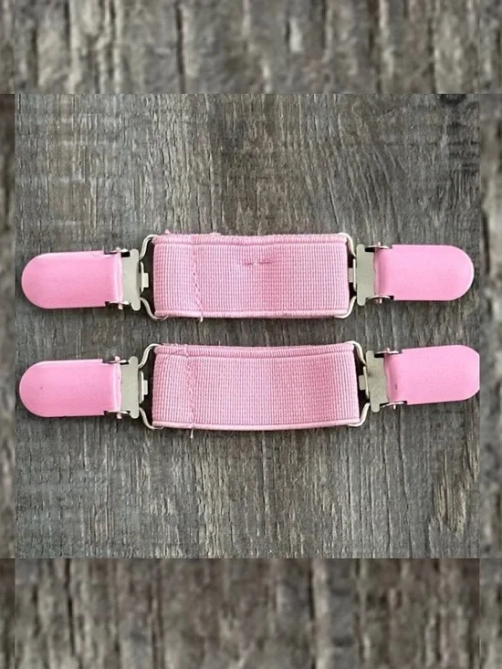 💞 New Pink Elastic Baby Mitten & Sock Clips