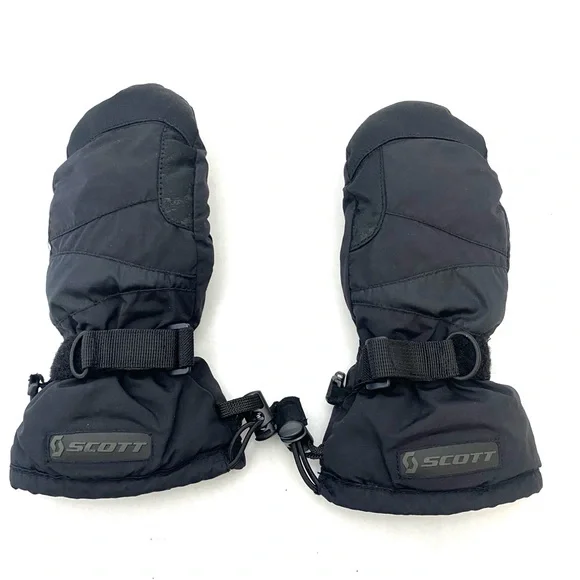 Scott Youth Black on Black Gauntlet Stylet Winter Mittens