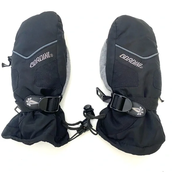 Gordini Youth Black on Black Gauntlet Stylet Winter Mittens