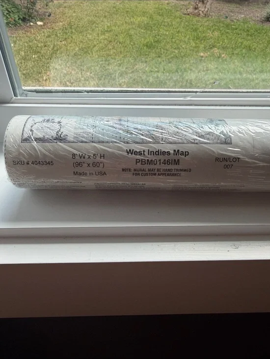 Pottery Barn - West Indies Map - Wall Mural - Wallpaper Roll - Prepasted - NEW