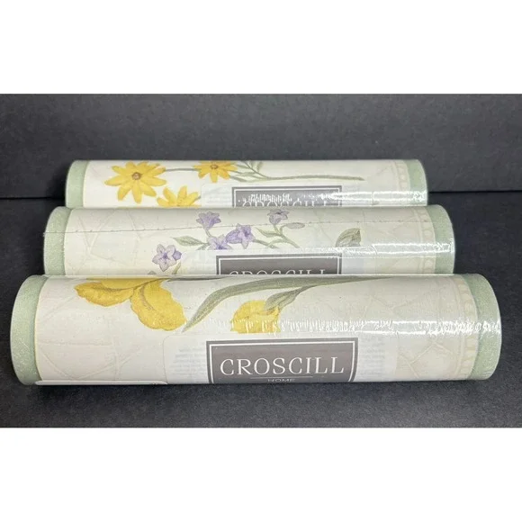 Croscill Wallpaper Border Veronica 5 Yards Floral Wildflowers Set of 3 NEW