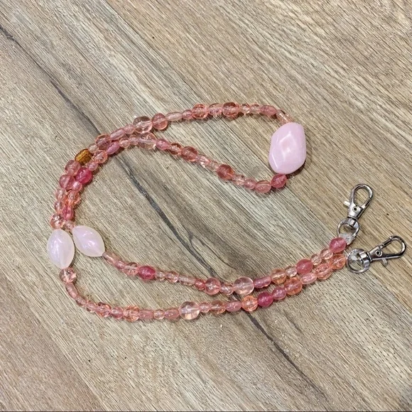 Pink Beaded Mask Chain