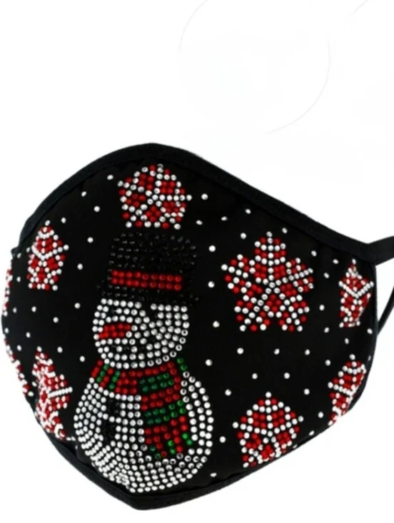 Beloved Millinery Snowman Bling Face Nose Mouth Heat Pocket Smoke Filter Air Msk