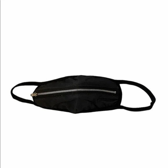 Fashion Cotton Zippered‎ Face Mask Black