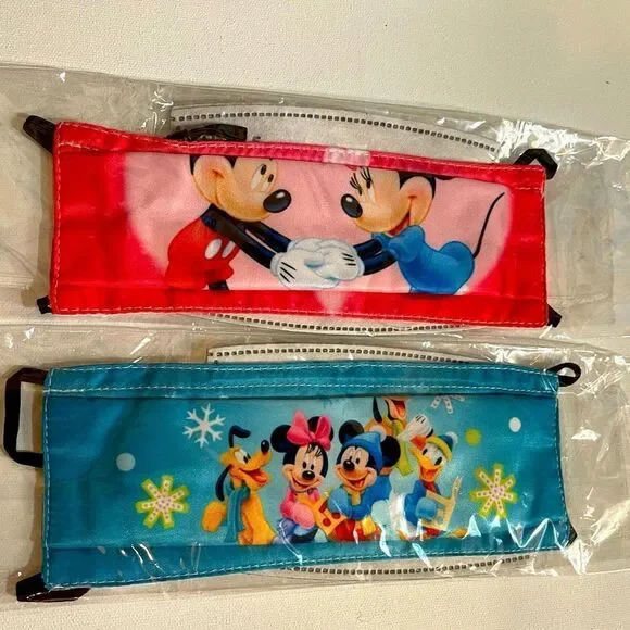 Disney Mickey Mouse set of 2 face masks NWT