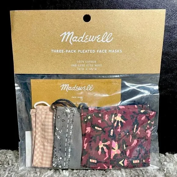 NWT Madewell 3-Pack Assorted Face Masks