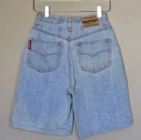 Vintage UnionBay Y2K Western High Rise Long Denim Light Wash Shorts Size 1/2