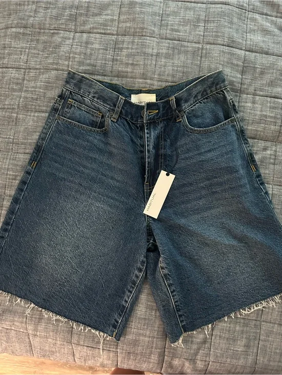 Habitual Joey Dark Wash Raw Hem Denim Shorts
