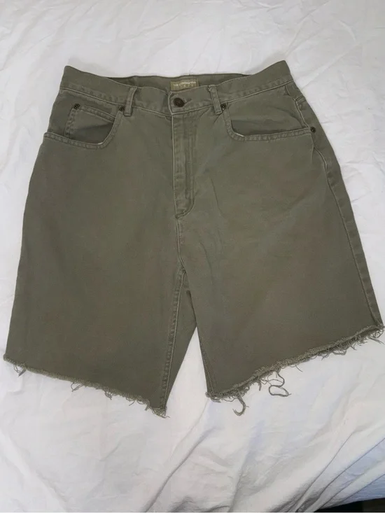 Liz Claiborne Olive Green Cutoff Denim Shorts