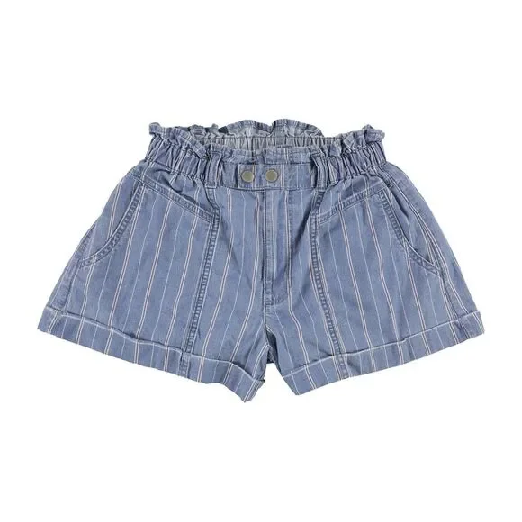 American Eagle Womens Paperbag Casual Denim Shorts, Red, 4, DM