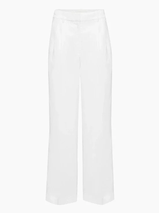 Aritzia The Effortless Linen Wilfred White High-Rise Wide-Leg Pants