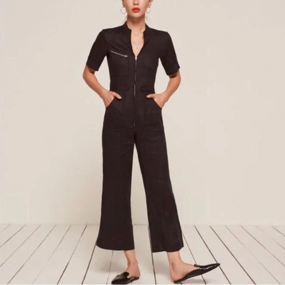 Reformation Flawed Linen Zip Jumpsuit