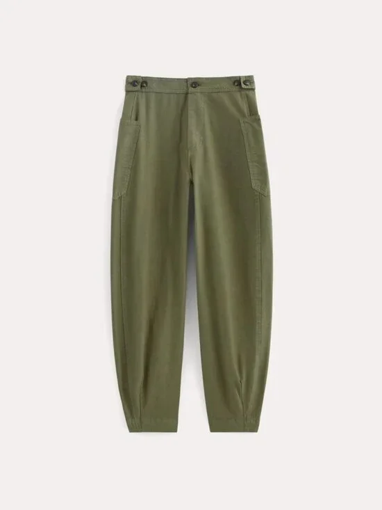 Everlane Women's Fatigue Barrel Pant in Olive, Size 4, Cotton/Linen
