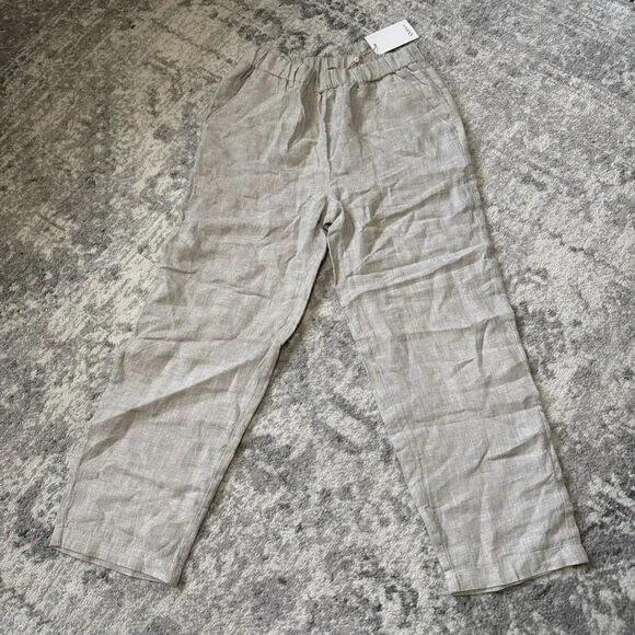 Quince 100% European Linen Tapered Ankle Pants Flax XS