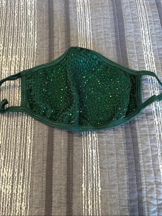 NWOT Embellished Green Women's Face Mask