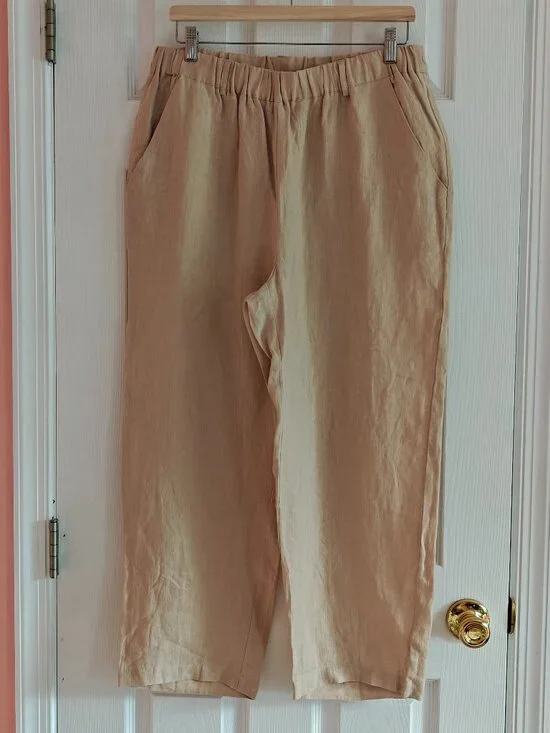 QUINCE 100% European Linen Pants Beige Size Large
