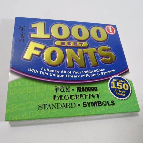 1000 Best Fonts by Cosmi Corp. Computer Game OUT OF DATE SOFTWARE