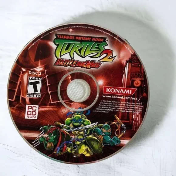 TMNT BattleNexus 2 PC Game 2004 Disc‎ Loose Ninja Turtles