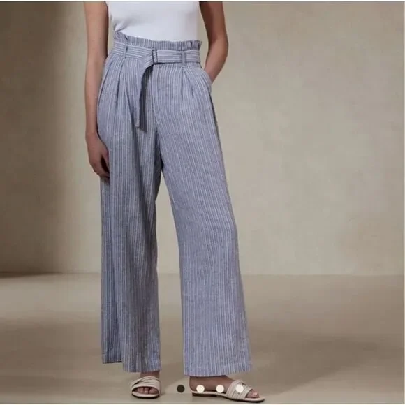 Banana republic paper‎ bag linen pants size 12