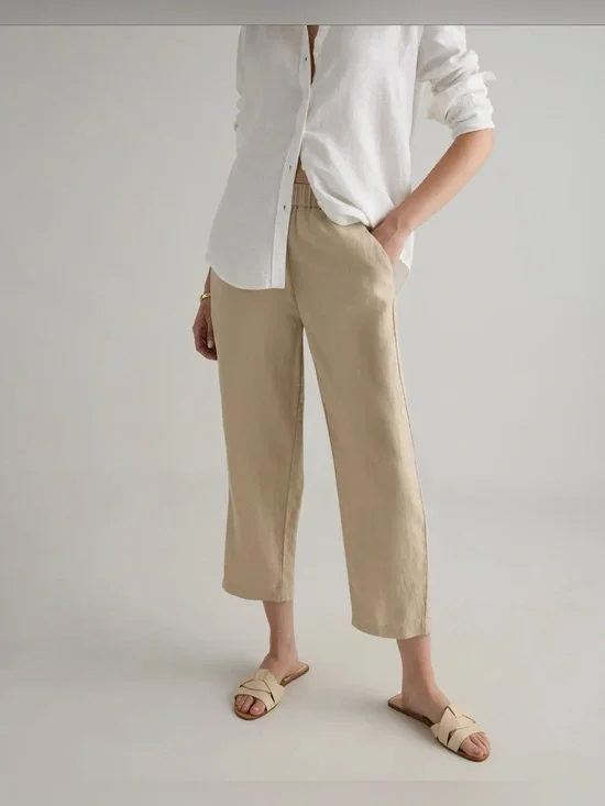 Quince 100% European Linen Pants in Driftwood, Size: XS, NWT