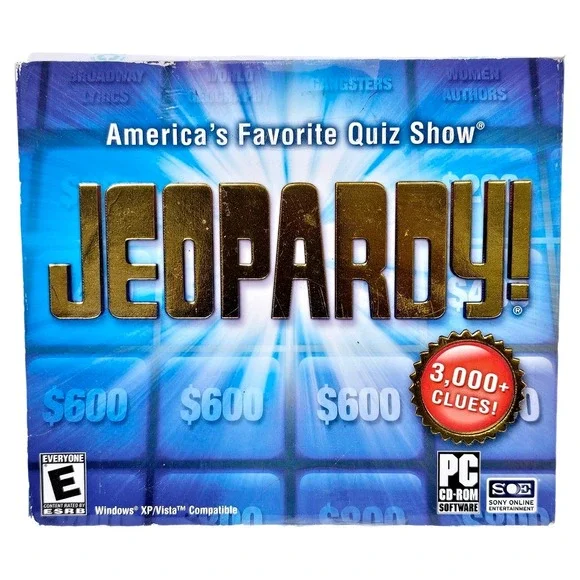 Sony Jeopardy PC Video Game‎ CD-ROM 2007 Windows XP Vista Trivia Software EUC