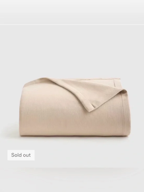 NWOT Luxury Organic Cotton Tan Bed Blanket - Retail $94