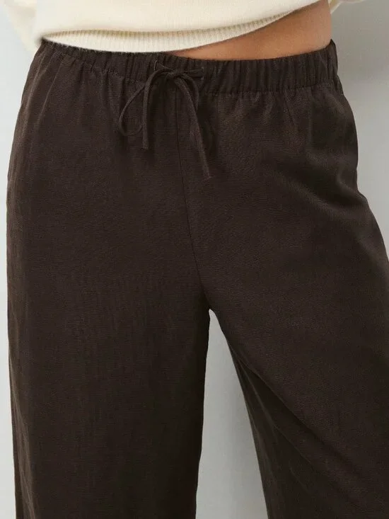 Aritzia The Lodge Pant - CruiseLinen - Short Length - Rich Mocha Brown