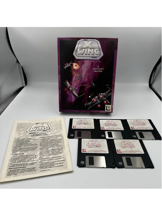 VTG Star Wars X-Wing PC Big Box 3.5” Floppy Disk Game 1992 LucasArts Complete