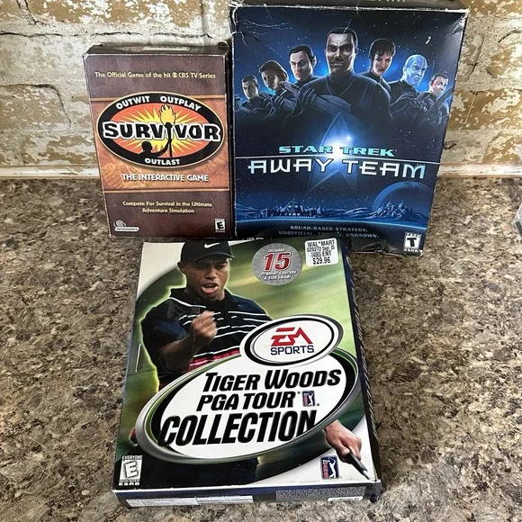 Star Trek: Away Team, Survivor, Tiger Woods PGA Tour Collection PC GAMES Big Box