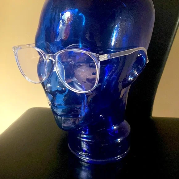 Oversize clear plastic blue light blockers eyeglasses