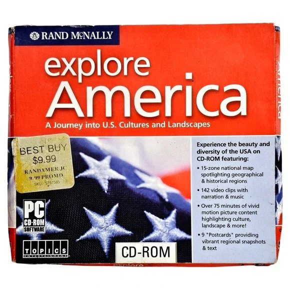 Rand McNally Explore America‎ PC CD-ROM Software 781735803820 Educational Travel