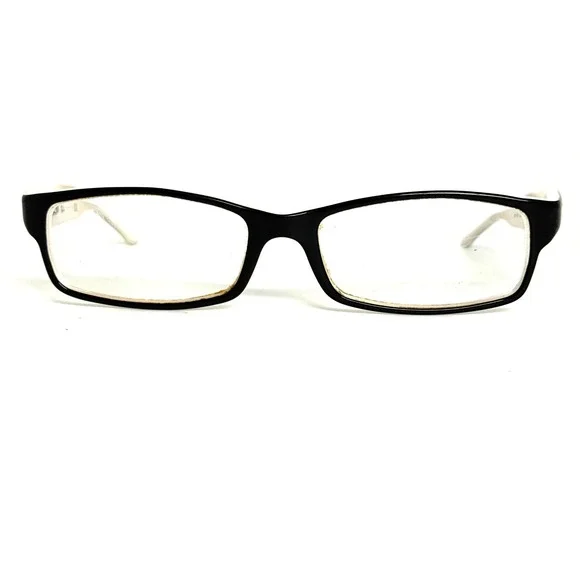 Ray-Ban‎ RB 5114 2097 Eyeglasses Black White Rectangular Frame 52-16-135