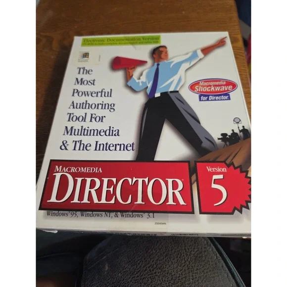 VTG Sealed Macromedia Director 5 Big Box Software Windows Macintosh Open Box