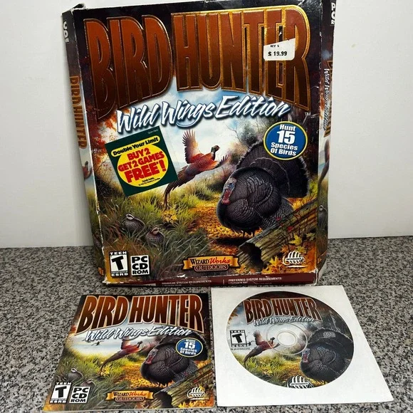 PC Games (3) Y2K -Bird‎ Hunter:Wild Wings, Duck Hunter, Roller Coaster Tycoon