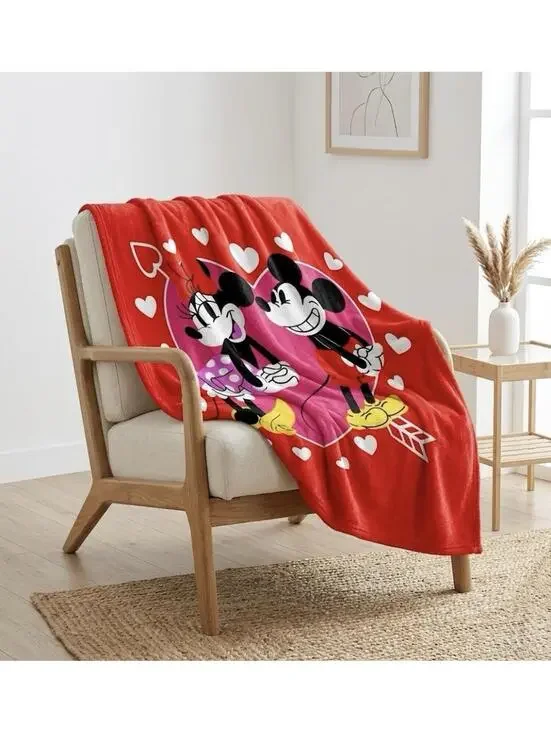 (RA) Disney Mickey Minnie Mouse Valentine Cupid Love Silk Touch Throw Blanket