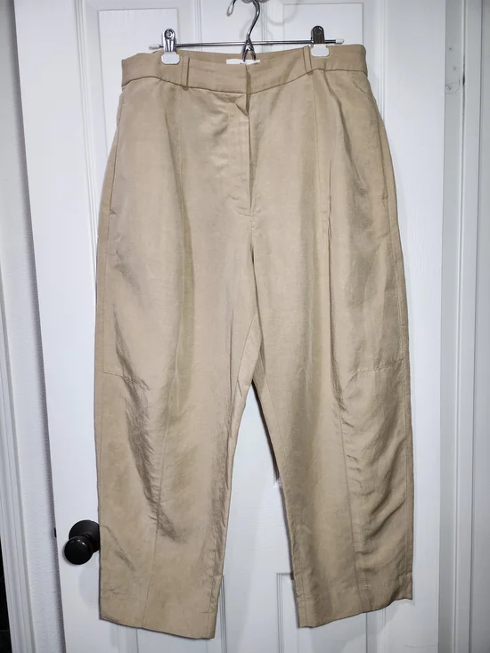 Banana Republic Tencel Linen Blend Relaxed Utility Pants Size 14 Khaki