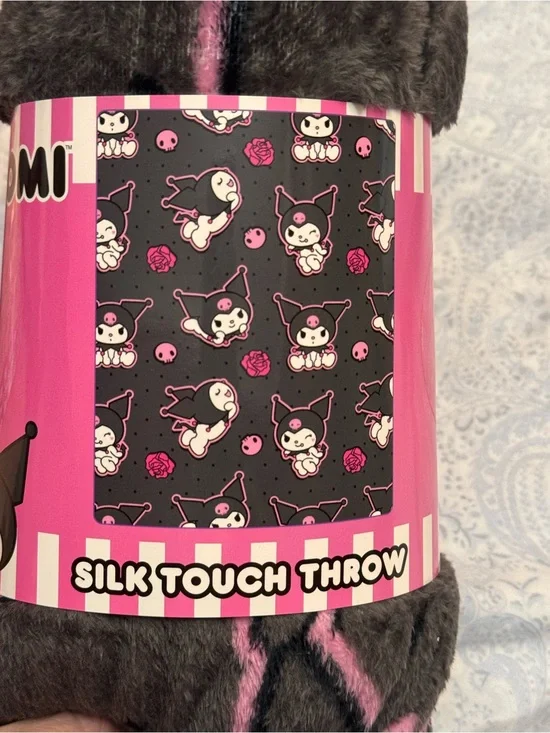 Sanrio Kuromi Plush Throw - Dark Gray & Hot Pink
