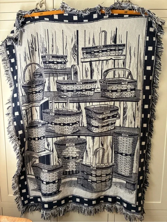 Longaberger collectible woven basket throw