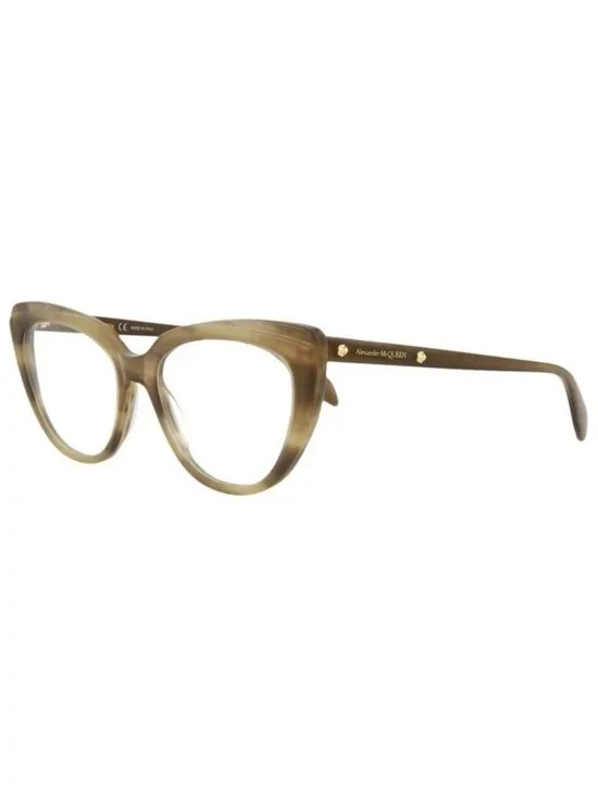 New Alexander McQueen Womens Cat Eye Havana Havana Transparent Fashion Designer